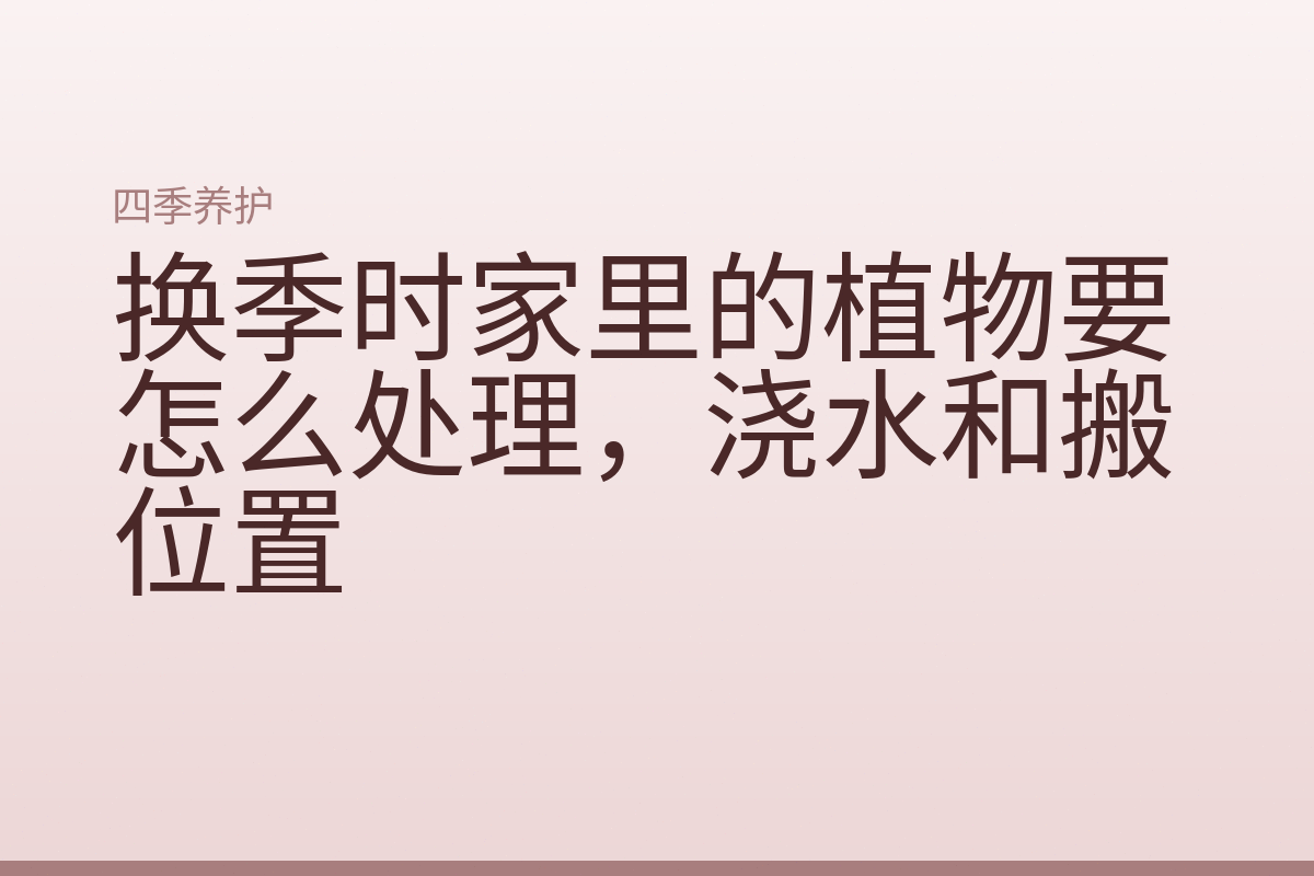 换季时家里的植物要怎么处理，浇水和搬位置