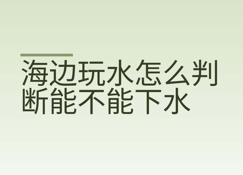 海边玩水怎么判断能不能下水：先看泳区和救生员