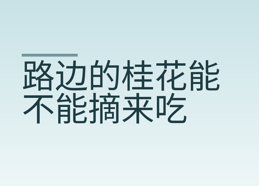 路边的桂花能不能摘来吃：想自己做桂花蜜，先看清这几步